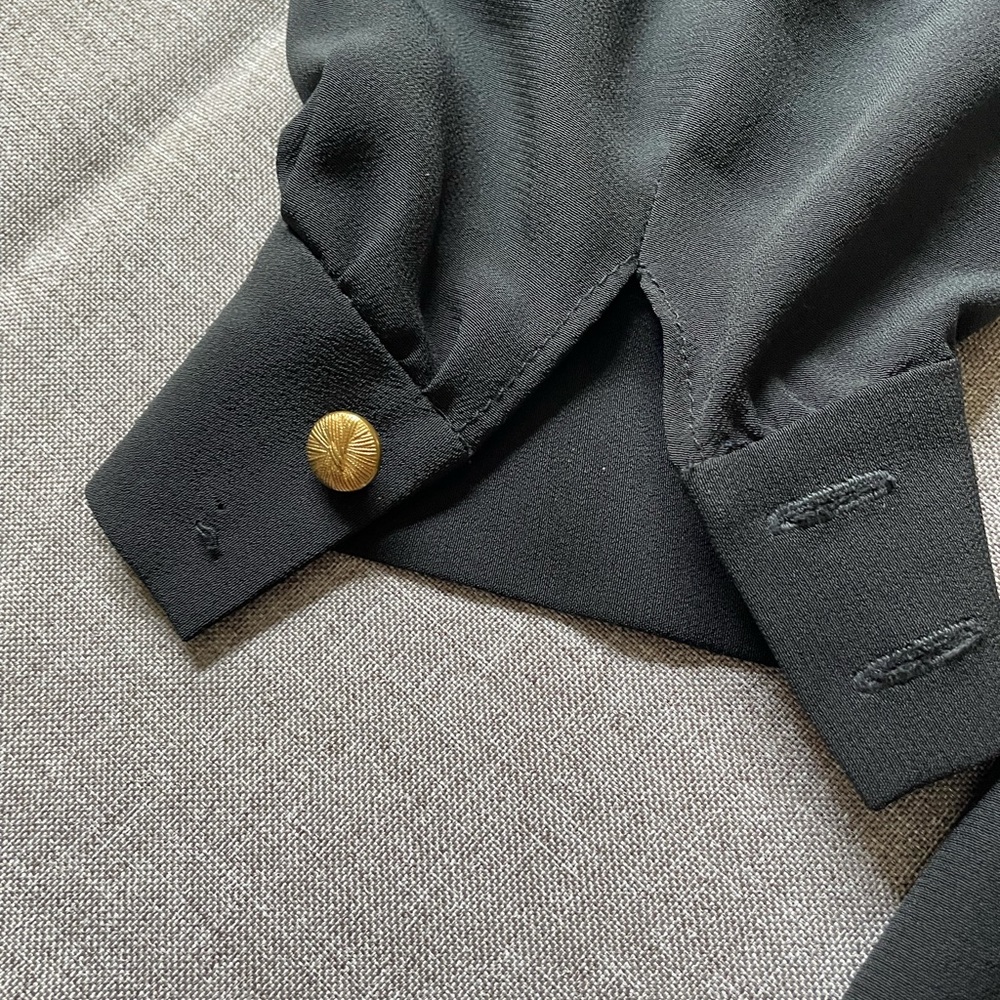 Bomber jacket. Brown and black. Rayon and polyester blend. Fitted. - Picture 4 of 8